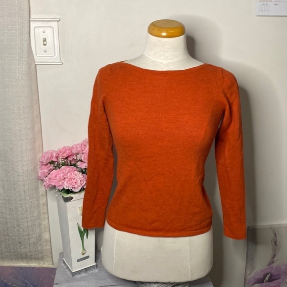 Paul Costelloe Sweaters - 🌷Paul Costelloe🌷 Burnt Orange 100% Merino Wool Crop Sweater